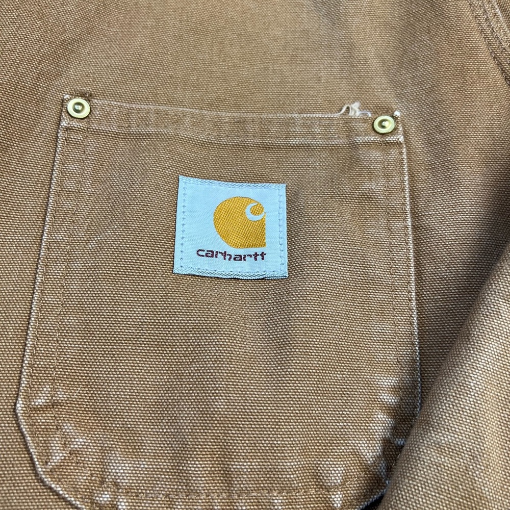 Vintage Tan CARHARTT Blanket Lined Barn Chore JACKET Mens Rugged Brown - Picture 9 of 11
